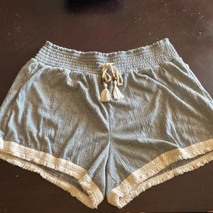 Grey W/Fringe Super Comfy Shorts